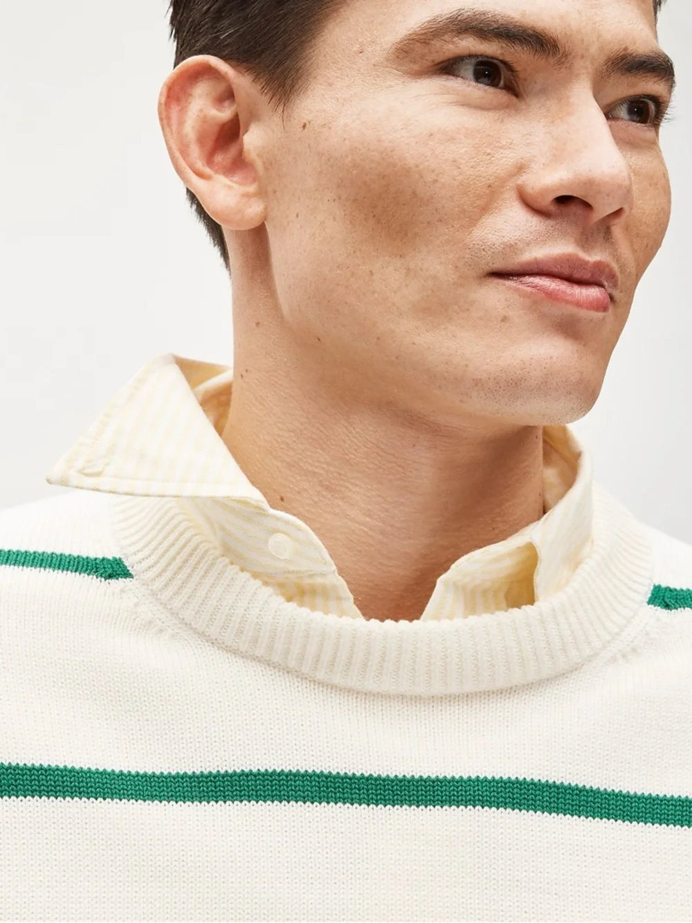 J. CREW‎ Heritage cotton sweater in green stripe Size M NWT $118 CQ892
